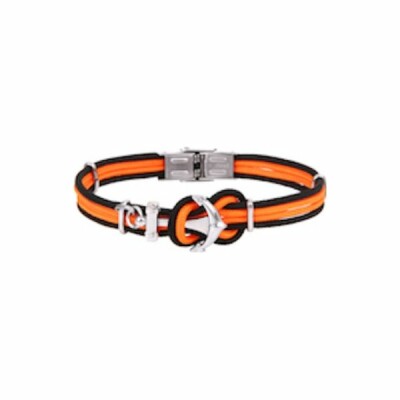Bracelet Elden Paris en acier 4 rangs paracorde bicolore