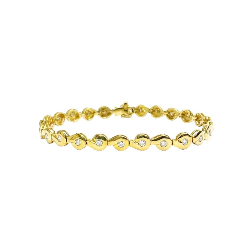 Bracelet Isabelle Barrier en or jaune et diamants de 1.13cts