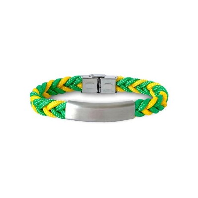 Bracelet Elden Paris Football Nantes en acier et cordes, 20cm