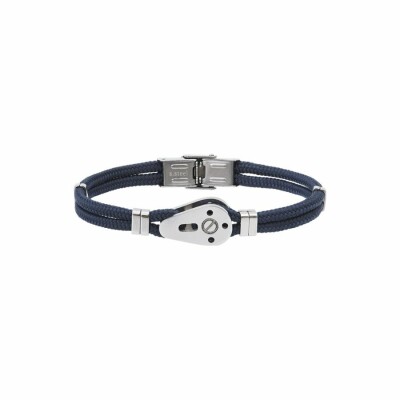 Bracelet Elden Paris en acier poulie et paracord uni couleur