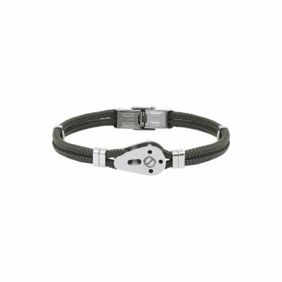 Bracelet Elden Paris en acier poulie et paracord uni couleur