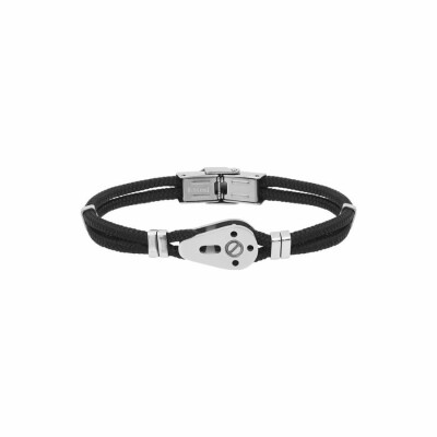 Bracelet Elden Paris en acier poulie et paracord uni couleur