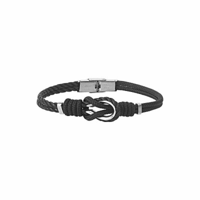 Bracelet Elden Paris acier et nœud marin en corde bicolore