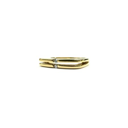 Solitaire Isabelle Barrier en or jaune et diamants de 0.03ct, taille 54