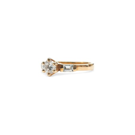 Solitaire Isabelle Barrier en or jaune et diamant de 0.44ct, taille 54