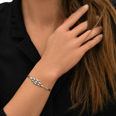Bracelet SATELLITE Babylone en métal argenté