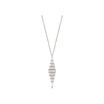 Collier SATELLITE Babylone en métal argenté et hématite