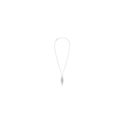 Collier SATELLITE Babylone en métal argenté et hématite