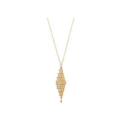 Collier SATELLITE Babylone en plaqué or et grenat