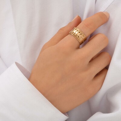 Bague SATELLITE Babylone en plaqué or, taille ajustable