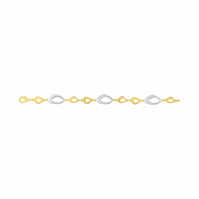 Bracelet en plaqué or jaune et plaqué or blanc