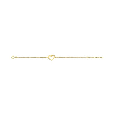 Bracelet multi-rangs motif coeur en plaqué or
