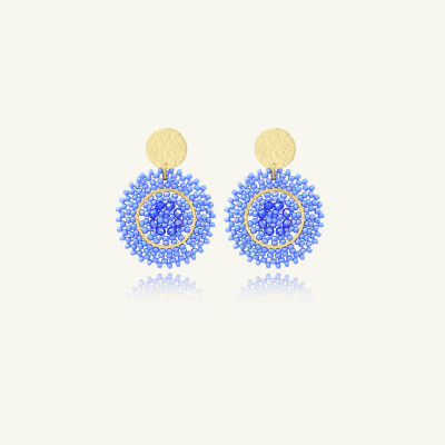 Boucles d'oreilles Sàntibé Bijoux Baby Espagnola en laiton, métal doré et perles lilas