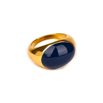 Bague Simone à Bordeaux Mon Trésor Encre en métal doré émaillé