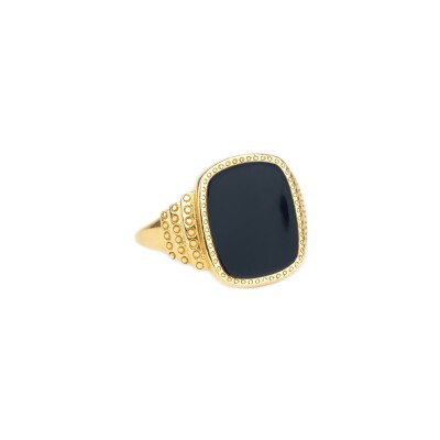 Bague Simone à Bordeaux Mon Secret Encre en acier et doré émaillé