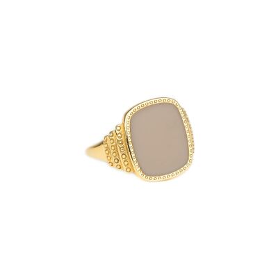 Bague Simone à Bordeaux Mon Secret Moccha en acier et doré émaillé