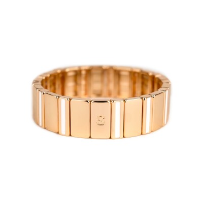 Bracelet Simone à Bordeaux Baguette Gold Blanc en métal doré émaillé