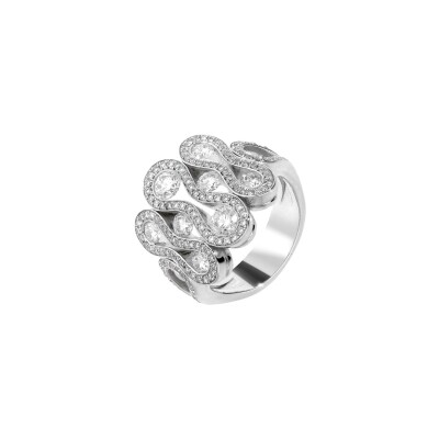 Bague Wave en or blanc et diamants