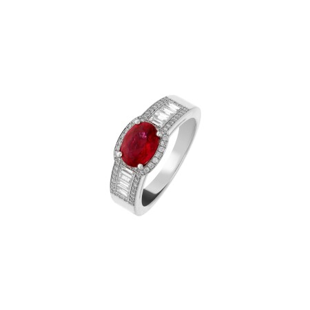 Bague Traviata en or blanc, rubis et diamants