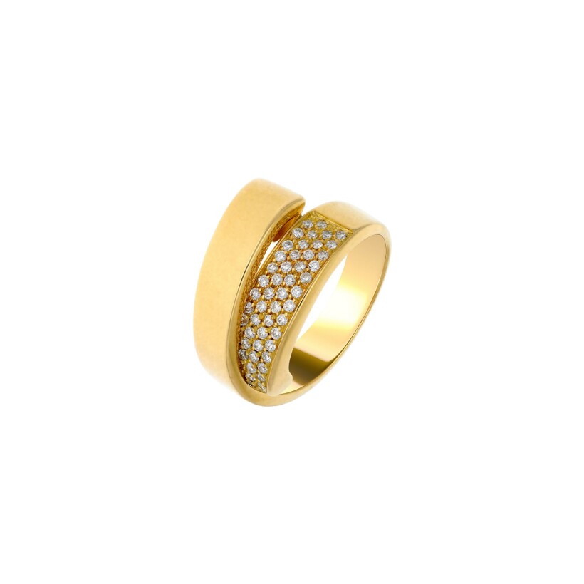 Bague Double en or jaune et diamants