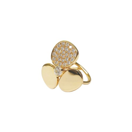 Bague Isabelle Barrier en or jaune et diamants, taille 56