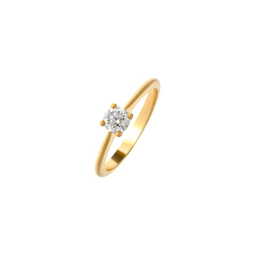 Solitaire en or jaune et diamant