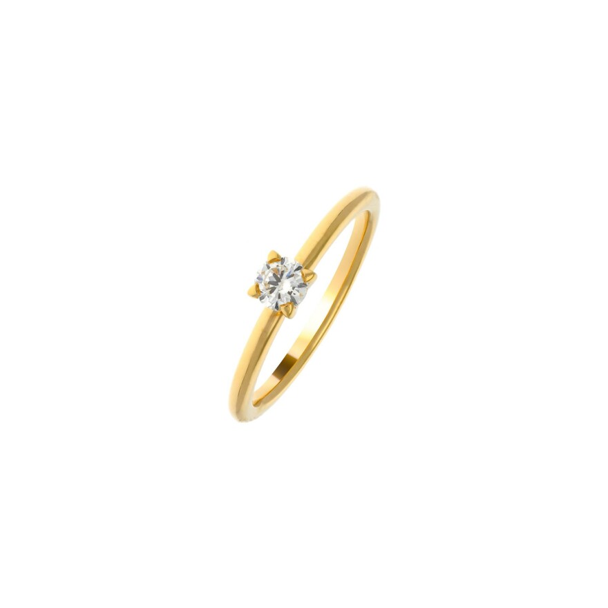 Solitaire en or jaune et diamant