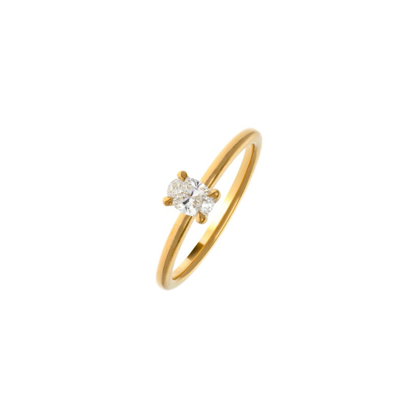 Solitaire en or jaune et diamant