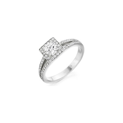 Solitaire, white gold and diamonds