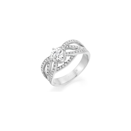 Solitaire en or blanc et diamant