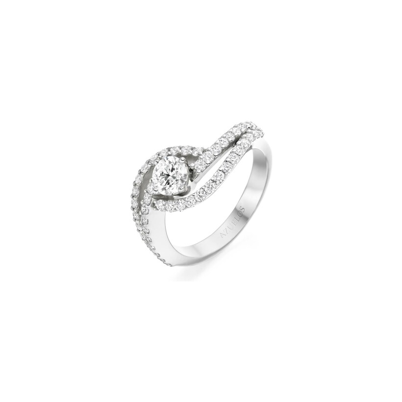 Solitaire, white gold and diamonds