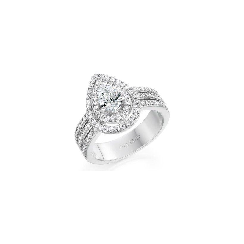 Solitaire, white gold and diamonds