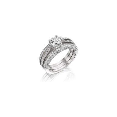 Solitaire, white gold and diamonds