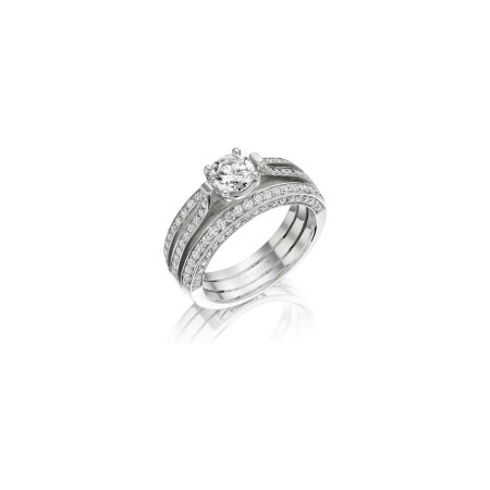 Solitaire en or blanc et diamant