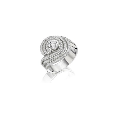 Solitaire, white gold and diamonds