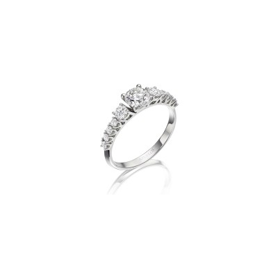 Solitaire, white gold and diamonds