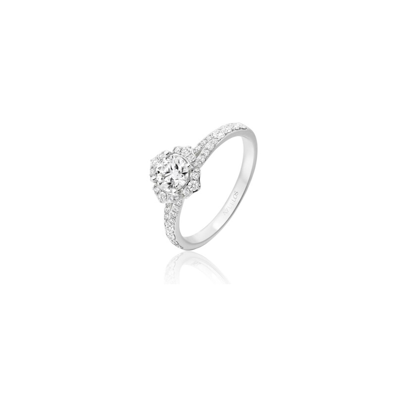 Solitaire, white gold and diamonds