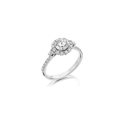 Solitaire, white gold and diamonds