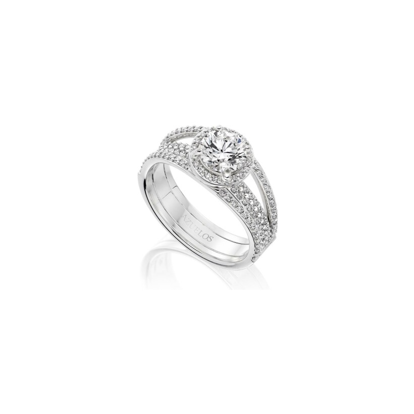 Solitaire, white gold and diamonds