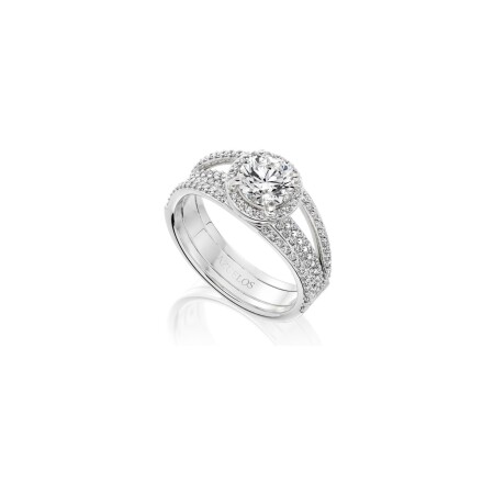 Solitaire en or blanc et diamant