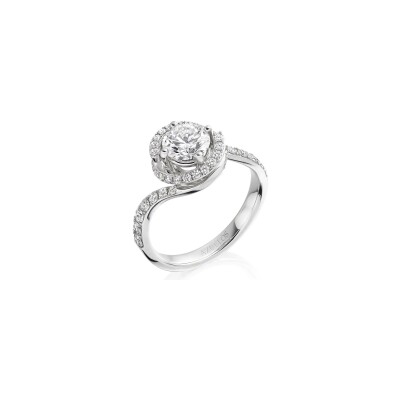 Solitaire, white gold and diamonds