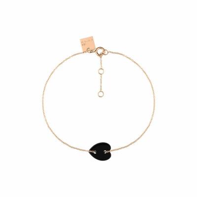 GINETTE NY ANGELE bracelet, rose gold and onyx 