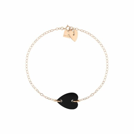 Bracelet GINETTE NY ANGELE en or rose et onyx