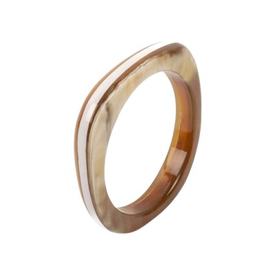 Bracelet jonc ATELIER1811 Basile Blanc en corne naturelle