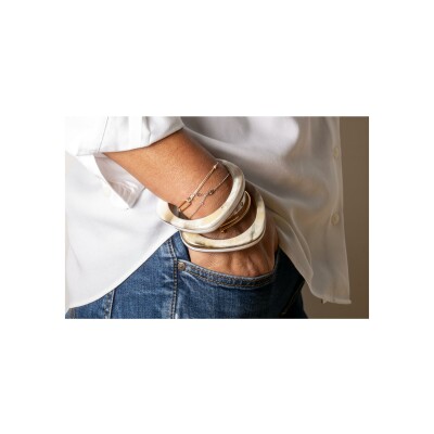 Bracelet jonc ATELIER1811 Basile Blanc en corne naturelle