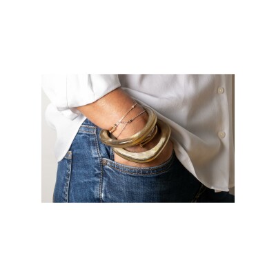 Bracelet jonc ATELIER1811 Basile Dore en corne naturelle