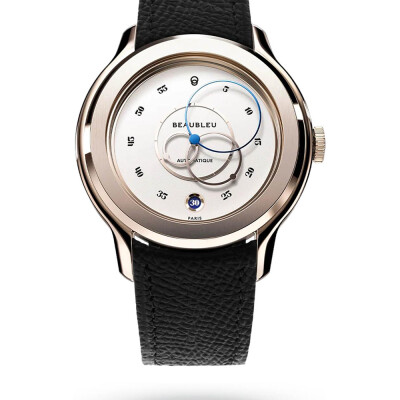 Montre BeauBleu Ecce Lys bracelet noir grainé