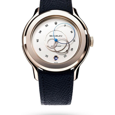 Montre BeauBleu Ecce Lys bracelet bleu grainé