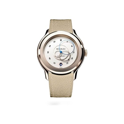 BeauBleu Ecce Lys watch with cream grained strap