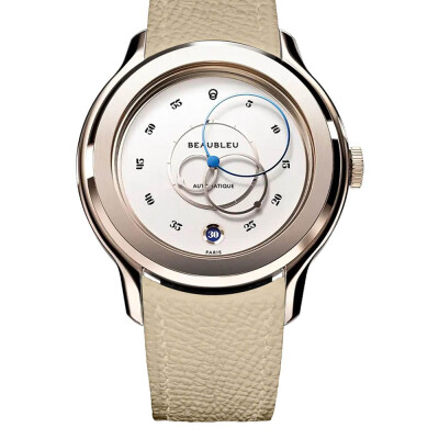 Montre BeauBleu Ecce Lys bracelet crème grainé